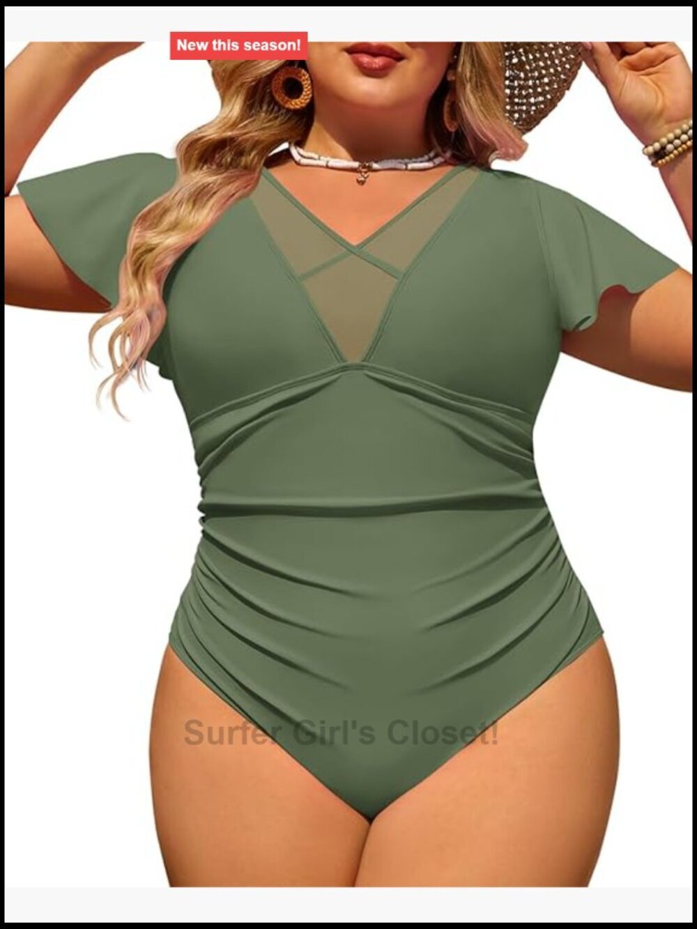 One Piece Swimsuit Tummy Control Full Coverage Modest Bathing Suit Plus Size